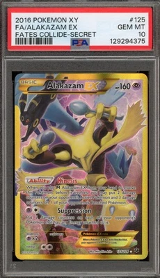 Pokemon Alakazam EX XY Fates Collide Secret Rare Full Art #125 PSA 10 Gem Mint - Image 1 of 2