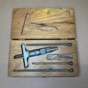 SCHERR TUMICO 0-3" DEPTH MICROMETER 4" BASE W/ CASE - Picture 1 of 10