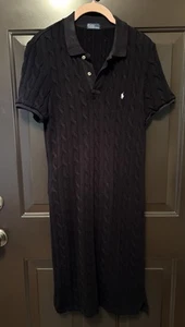 Ralph Lauren Cable Knit Sweater Dress Black Size Small Medium - Picture 1 of 6