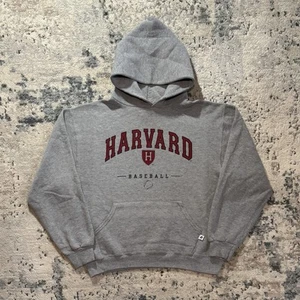 Vintage Russell Athletic Harvard Baseball Hoodie Herren Medium Grey Pullover Y2K - Bild 1 von 9