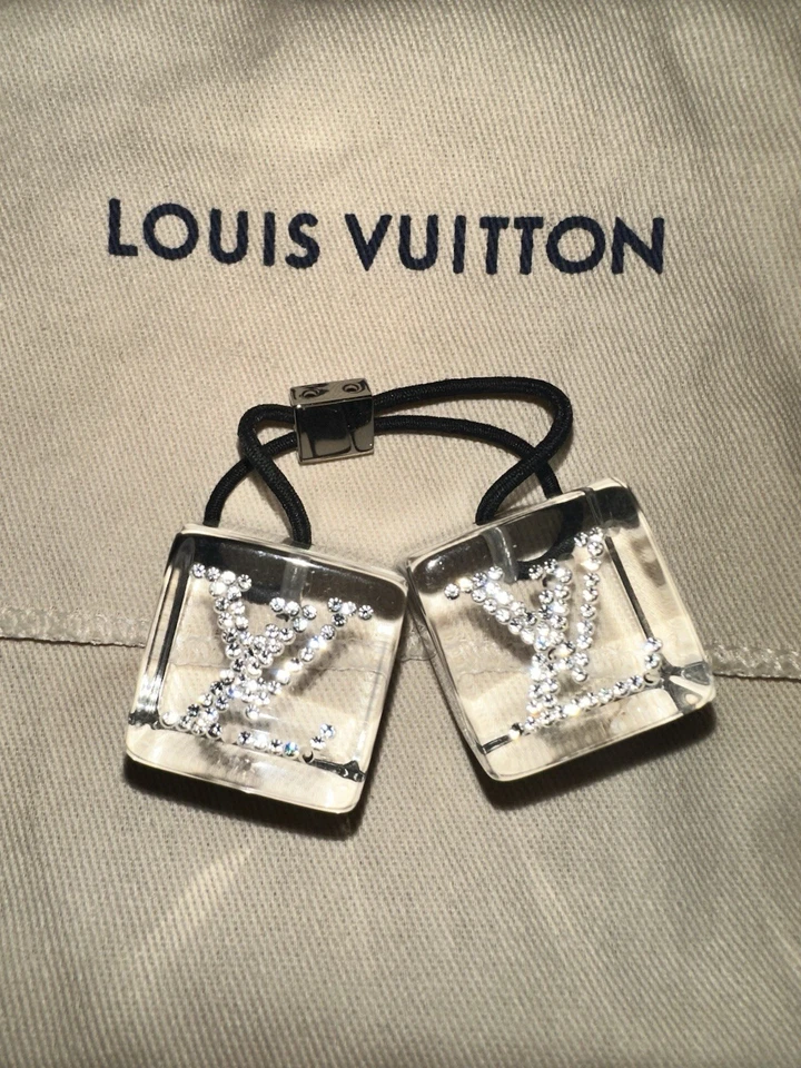 Louis Vuitton LV Logo Crystal Rhinestone in Clear Hair Cube Hair Band Accessory - Image 1 of 1