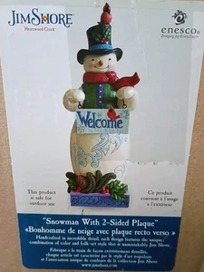 Jim Shore GRANDE Muñeco de Nieve 22" Estatua con Letrero de Feliz Navidad de Bienvenida 6007115 NUEVO - Imagen 1 de 6