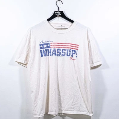 Camiseta Budweiser Beer Whassup XL Y2K 2001 Promo Retro Foto 1 de 4