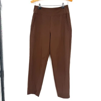 Pantalón Athleta Endless tiro alto marrón chocolate bolsillos oficina mujer 4 Foto 1 de 4
