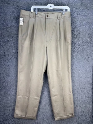 NUEVO Pantalón de vestir Jos A Bank resistente a las arrugas para hombre talla 38x29 plisado sarga algodón Foto 1 de 4