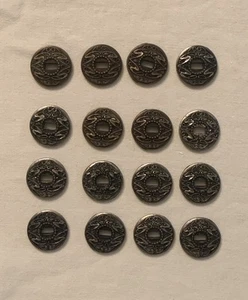 Vintage Filigree Metal Silver & Brass Tone Sewing Buttons (Lot Of 16) - Bild 1 von 5