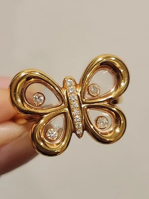 Chopard Happy Diamonds Happy Butterflies 18k Rose Gold Ring - Image 1 of 4