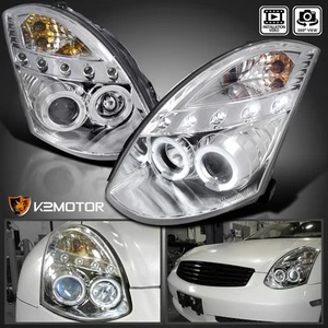Fits 2003-2007 Infiniti G35 2Dr Coupe LED Strip Halo Projector Headlights Lamps - Picture 1 of 13