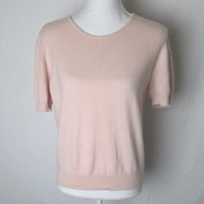 St MIchael from Marks & Spencer Cashmere Short Sleeve Light Rose Women's Sz 12 - Image 1 of 4