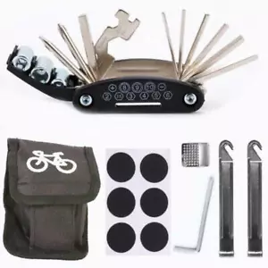 16in1Bicycle Repair Tool Kit Pump Hexwrench Patch for Bike Tyre Tools Tire Lever - Picture 1 of 10