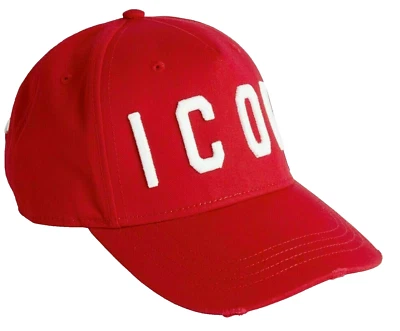 Dsquared2 Icon Gorra de Béisbol Basebalkappe Cult Sombrero Rojo Blanco BNWT - Imagen 1 de 4