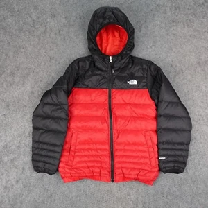The North Face Jacket Youth Large 14/16 Red Black Puffer Coat 550 Down Hooded - Picture 1 of 13