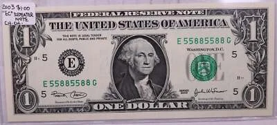 2003 $1., F.R.N., Repeater Serial Nr., Crisp Uncirculated., Store #0726 - Image 1 of 2
