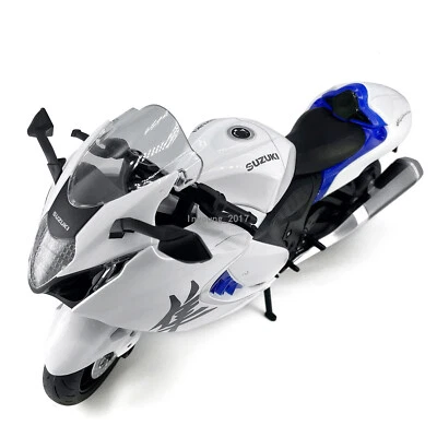 1:9 2023 Suzuki Hayabusa Motorcycle Model Diecast Toy Car Toys for Boys White - Image 1 of 4