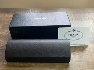 PRADA Authentic Eyeglass Optical Black Magnetic Case & Box w/Authenticity Card - Picture 1 of 7
