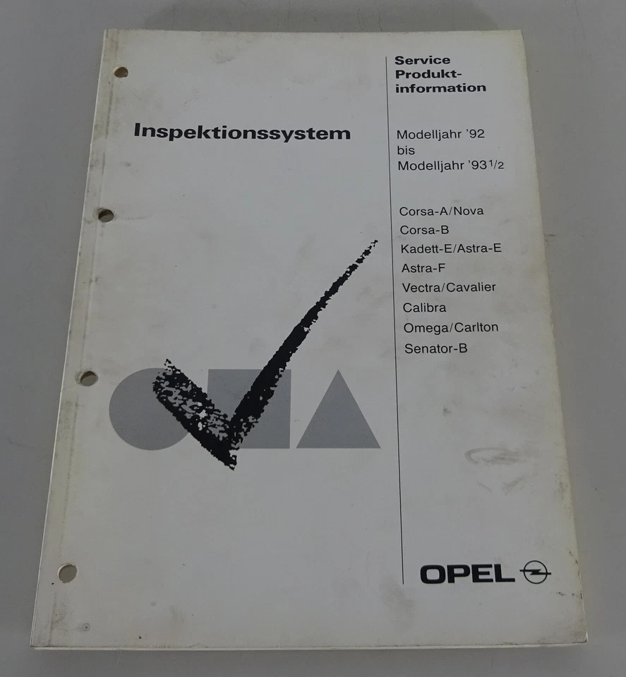 Manual de Taller Inspección Opel Corsa A+B ,Kadett, Astra Stand 1993 - Imagen 1 de 1