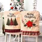 Christmas Xmas Party Chair Cover with Santa Claus Pattern for Festive Decor