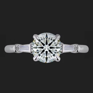 Lab Grown Diamond Engagement Ring 950 Platinum Round Cut 1.30 Ct IGI - Picture 1 of 14