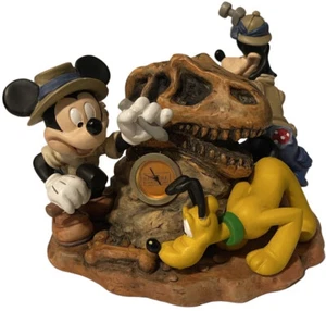 Vintage 90s Disney Big Dig in the Boneyard Dinosaur Mickey, Pluto & Goofy Clock - Picture 1 of 11