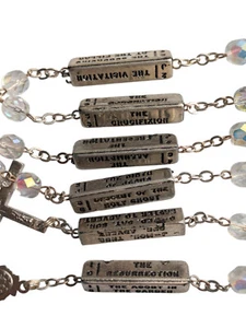 Sieben Schmerzen Rosenkranz Aurora Borealis Kristalle Katholisch Kruzifix Italien - Bild 1 von 7