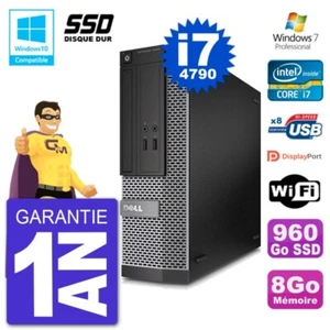 PC Dell 3020 SFF Intel i7-4790 RAM 8Go SSD 960Go Graveur DVD Wifi W7 - Photo 1/3