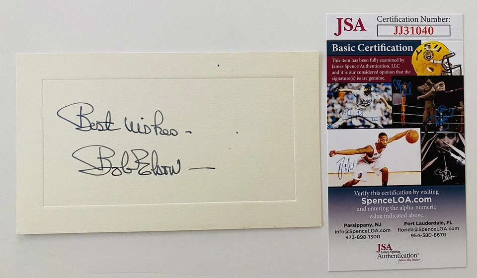 Bob Elson Signed Autographed 3.5 X 6 Card JSA Chicago Announcer Baseball HOF - Image 1 of 1