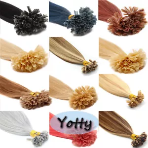 Double Drawn Remy Cheveux humains pré-collé Kératine à ongles U Tip Extensions1g - Zdjęcie 1 z 127