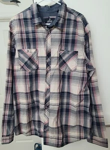Camicia uomo Buffalo David Bitton XXL manica lunga bottoni western a quadri - Foto 1 di 11