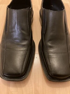 Breslav Men’s Solid Black Mexican All Leather Slip On Dress Shoes Size 10. - Picture 1 of 7