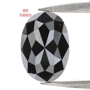 1.19 Ct Natural Loose Oval Shape Diamond 8.05 MM Black Color Oval Diamond LC15 - Picture 1 of 8