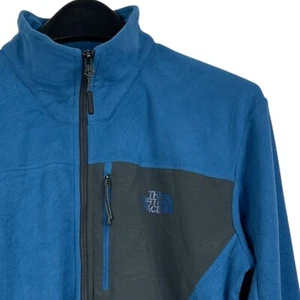 The North Face Mens M Fleece 1/2 Zip Pullover Jacket Mid Layer Hiking Blue - Picture 1 of 5