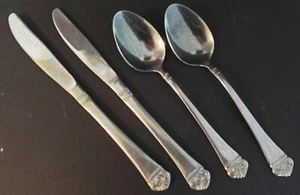 Ekco Eterna Classic crest 4 pc knives soup/place spoons - Picture 1 of 1
