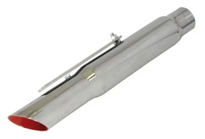 UNIVERSAL MOTORCYCLE EXHAUST SILENCER CUSTOM EXHAUST 15" SLASH CUT HIGH CHROME - Picture 1 of 3