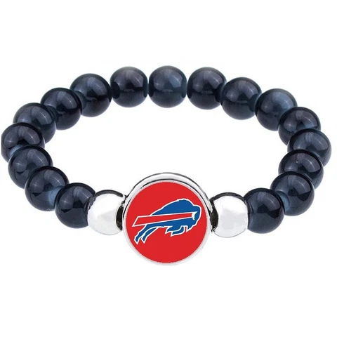 Buffalo Bills Women's Men's Black Beaded Bracelet Gift D1 Cover