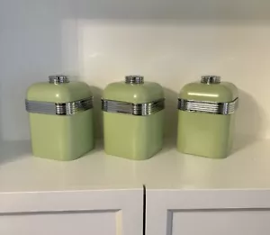 Swan SWKA1020CN Retro Kitchen Storage Canisters, Iron, Avocado Color, Set of 3 - Picture 1 of 18