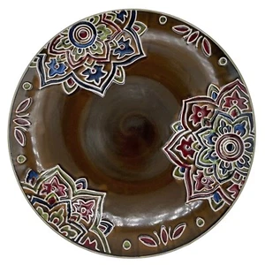 Plato de cena floral marrón Global Medallion Pier 1 Imports 11" - Imagen 1 de 4
