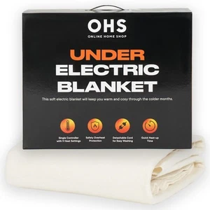 Electric Under Blanket Heated Remote Control 3 Heat Warm Soft Fleece Double King - Picture 1 of 9