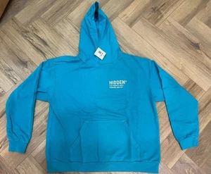 Sudadera con Capucha Hidden NY Azul Cielo XL Bandana Gráfico Streetwear Manhattan NYC Caída Rara - Imagen 1 de 2