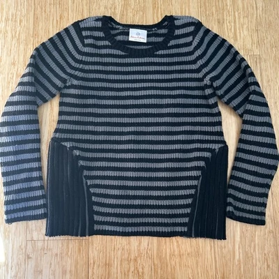 Suéter Hanna Andersson Niñas Talla 130 (8) Negro Gris Rayas Halloween ¡Lindo! Foto 1 de 4