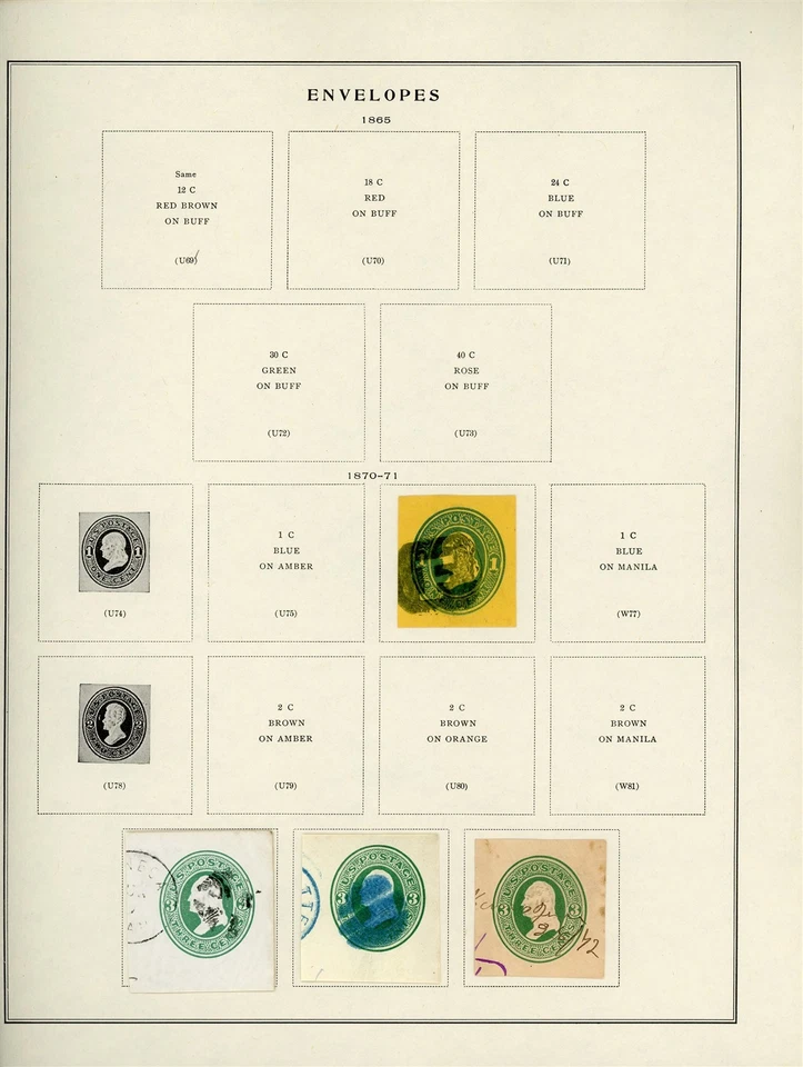 U.S. POSTAL STATIONERY Scott Specialty Album Page Lot #5 - SEE SCAN - $$$ - Image 1 of 1