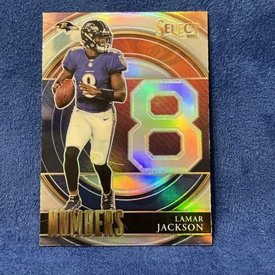 2021 Panini Select - Select Numbers Lamar Jackson #SN-5 Silver Prizm - Image 1 of 2