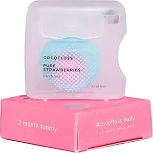 Cocofloss Woven Dental Floss, Dentist-Designed Oral Care Waxed STRAWBERRY Scent - Picture 1 of 4
