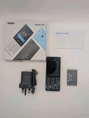 Official Nokia 216 Unlocked GSM 2G Phone  FM Radio Bluetooth Black - Image 1 of 4