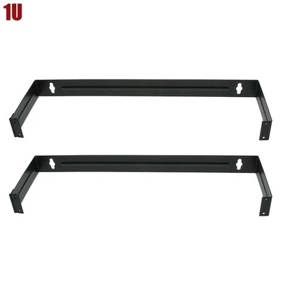 2 Pcs 1U 19" Wall Mount Hinge Bracket For 12/24 Port Patch Panel 6" Depth Steel - Image 1 of 2