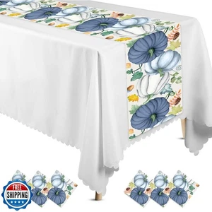 Windkream 6 piezas corredor de mesa de otoño 14 x 108 pulgadas plástico azul calabaza mesa Ru - Imagen 1 de 5