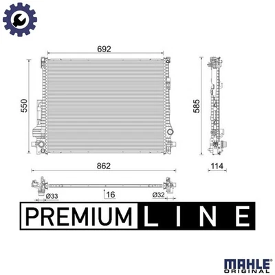 RADIATOR ENGINE COOLING CR 2607 000P FOR VOLVO B 420 T 2.0L 4cyl XC90 II - Image 1 of 4