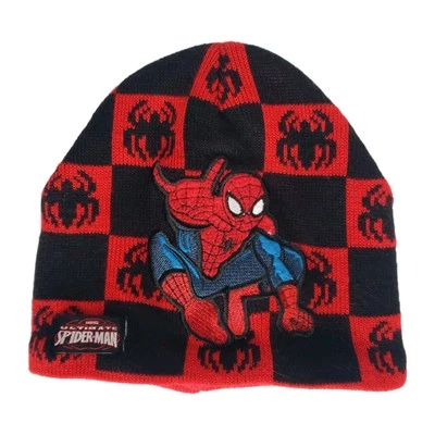 Marvel Ultimate Spider-Man Niño Gorro Calavera Gorra Rojo Negro Cuadros Talla Única  Foto 1 de 4