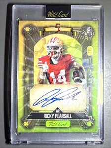 TRUE 1/1 2024 WILDCARD 5 CARD GREEN HOLO RICKY PEARSALL ROOKIE AUTO RC 49ERS - Picture 1 of 8
