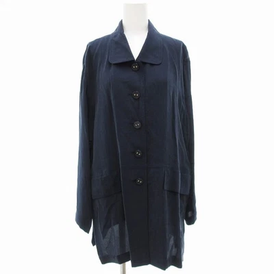 Giacca camicia donna Liliane Burty trasparente blu navy manica lunga con bott... - Immagine 1 di 4