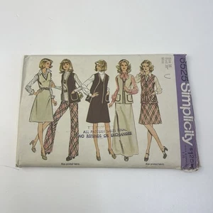 Pants Jumper Vest  Size 16 b38 CUT Vtg 70s Pattern 6525 V Neck Patch Pockets - Picture 1 of 2